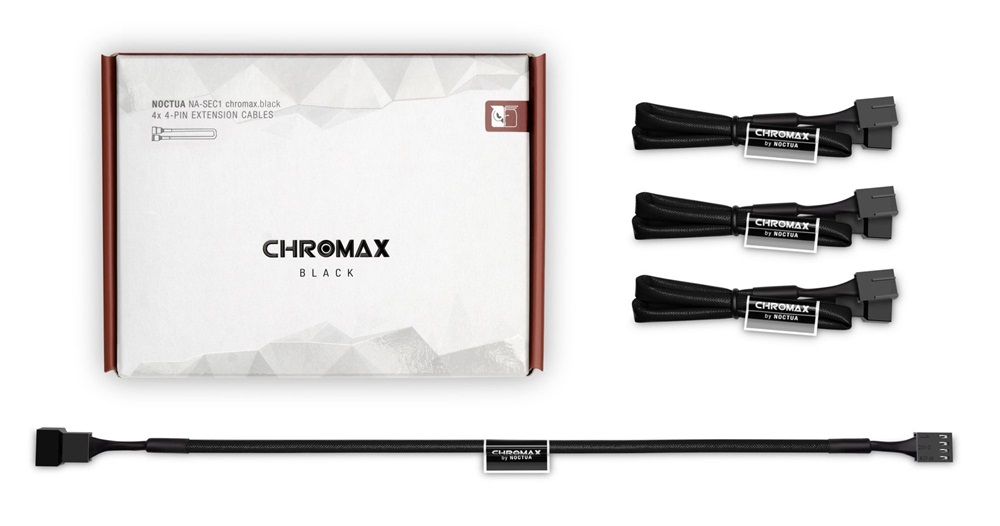 Noctua NA-SEC1 30cm chromax.black 3pin/4pin hosszabbító