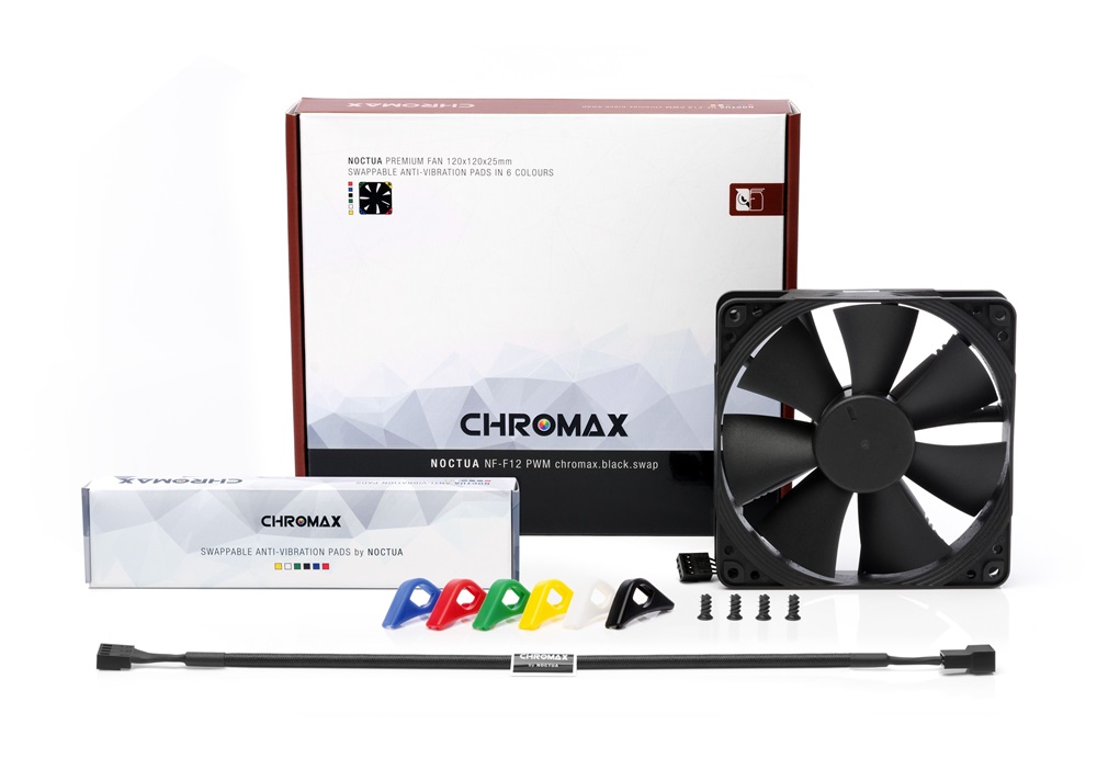 Noctua NF-F12 PWM chromax.black.swap 12cm ventilátor