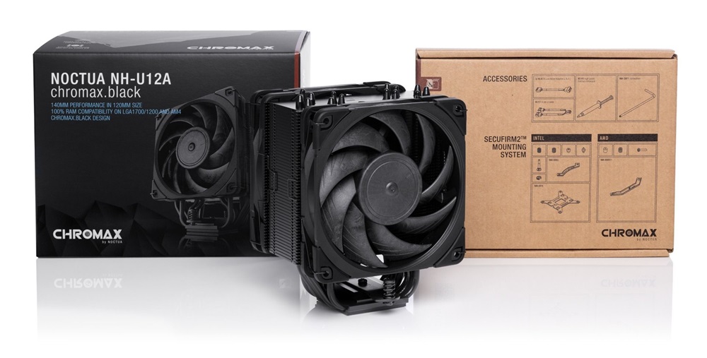 Noctua NH-U12A chromax.black 12cm univerzális processzor hűtő