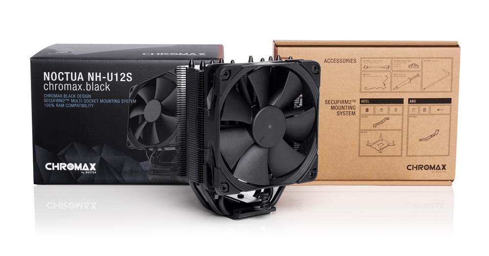Noctua NH-U12S 12cm univerzális chromax.black processzor hűtő