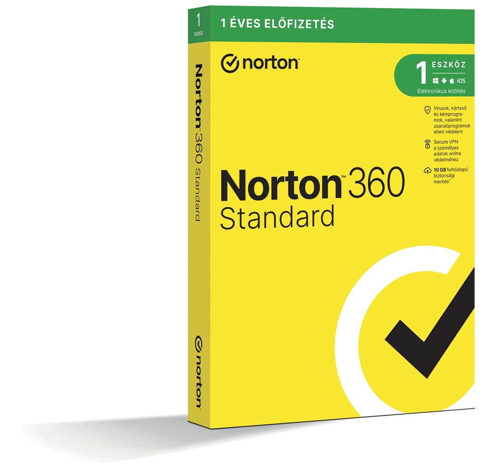 Norton 360 Standard 10GB HUN 1 Felhasználó 1 gép 1 éves dobozos vírusirtó szoftver