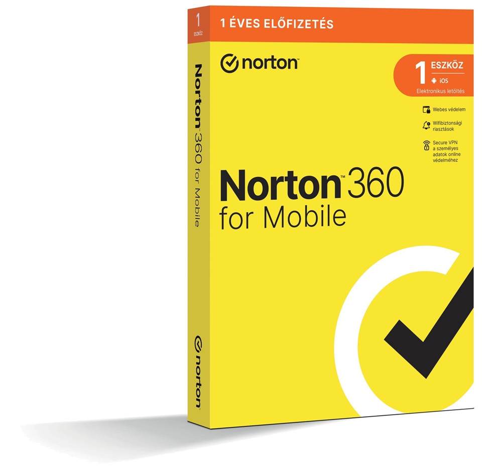 Norton 360 for Mobile HUN 1 Felhasználó 1 éves dobozos vírusirtó szoftver (Újracsomagolt)