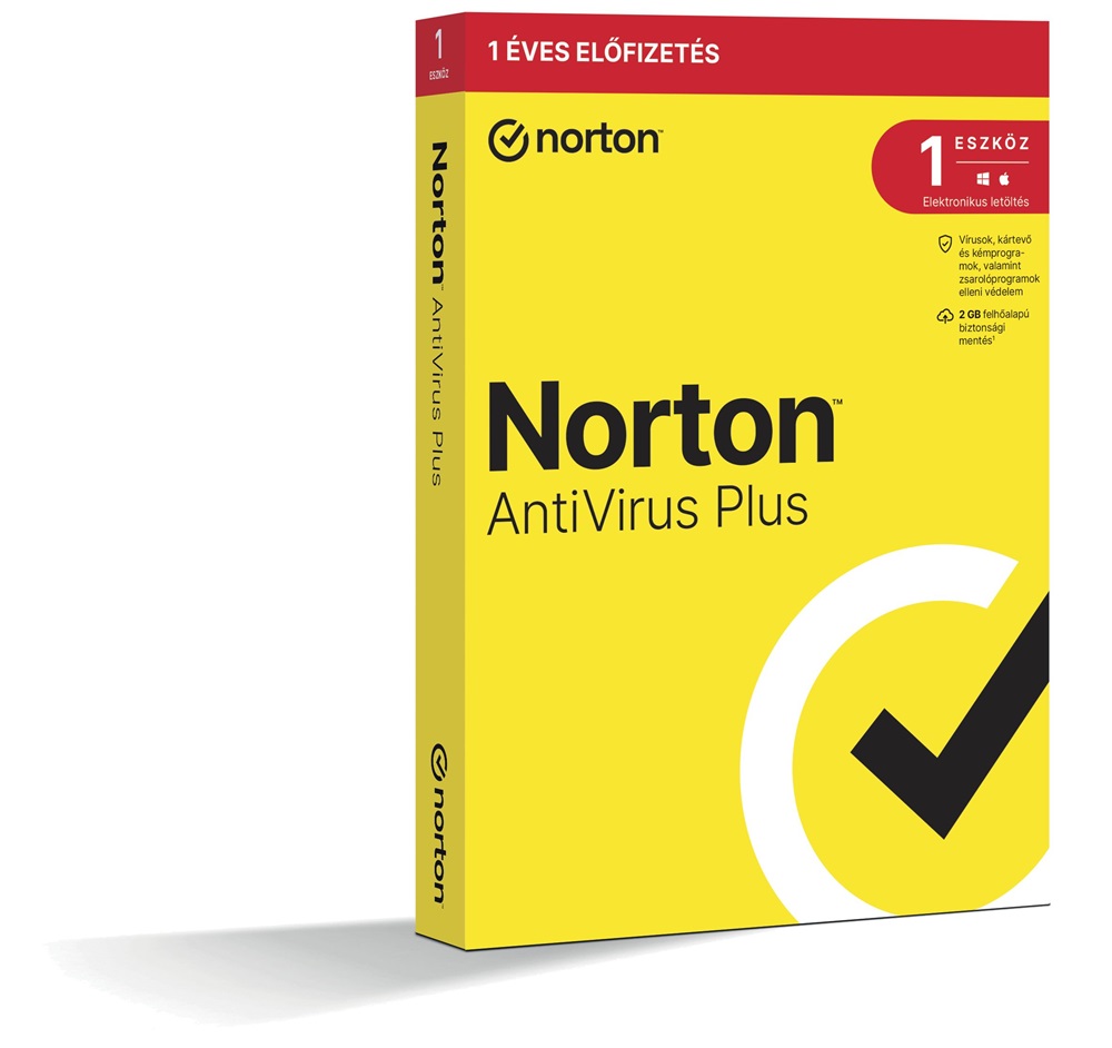 Norton Antivírus Plus 2GB HUN 1 Felhasználó 1 gép 1 éves dobozos vírusirtó szoftver