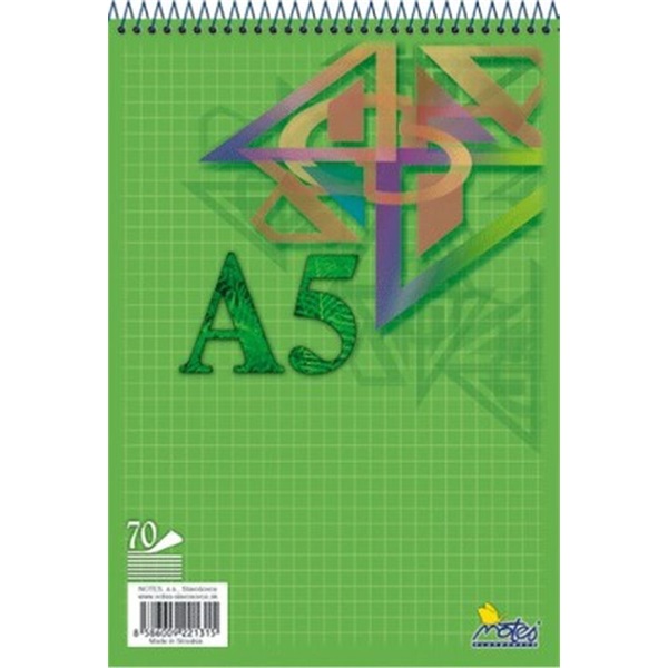 Notes A5 kockás spirálozott jegyzettömb