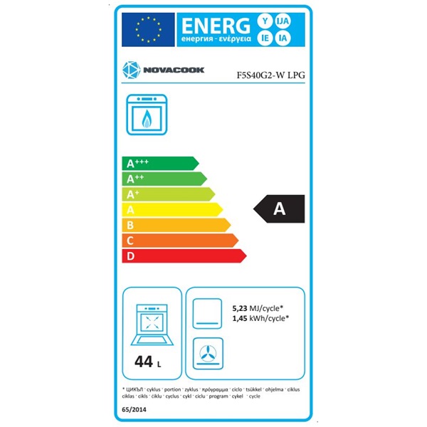 Novacook F5S40G2 W LPG gáztűzhely