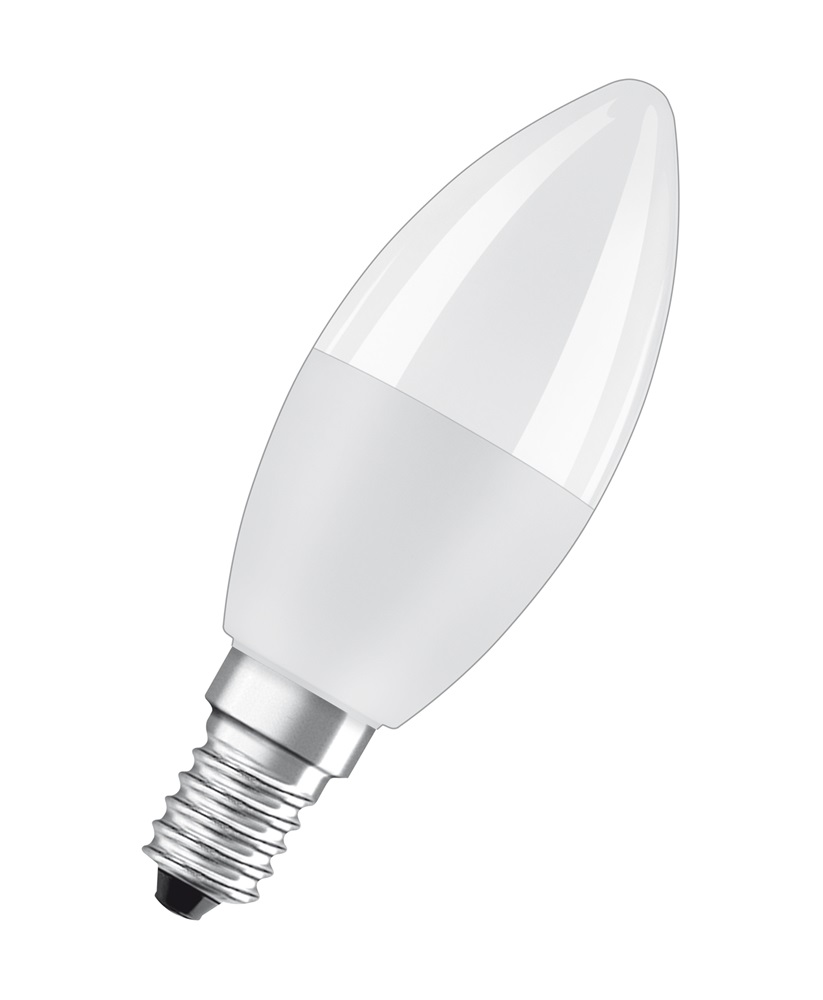 Osram Star+ RGBW/matt búra/5,5W/470lm/2700K/E14 távirányítható LED gyertya izzó