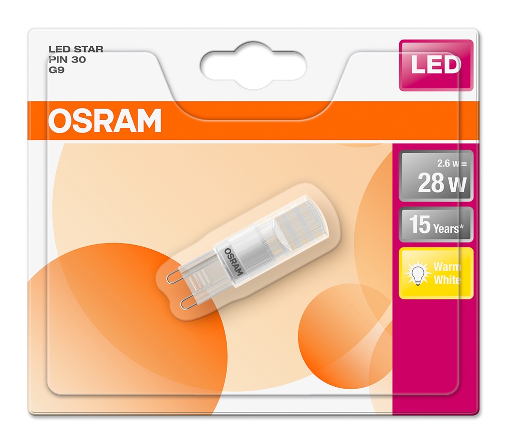 Osram Star matt búra/2,6W/290lm/2700K/G9 230V LED kapszula