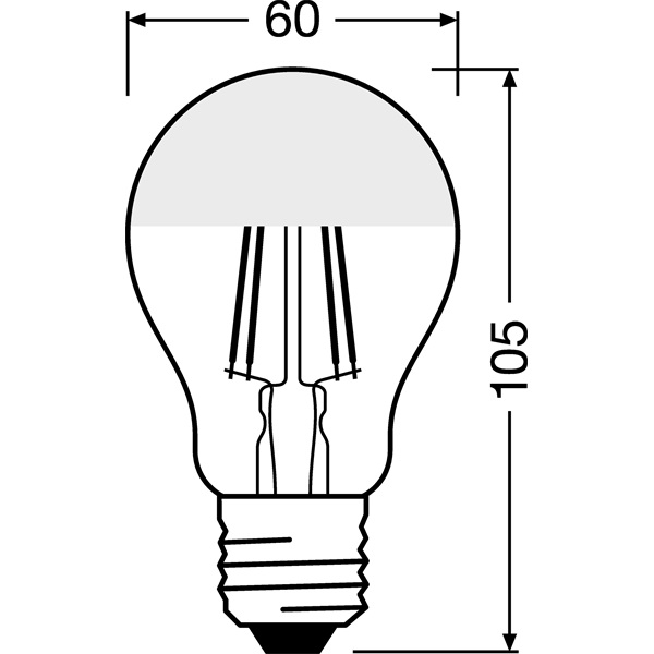 Osram Star üveg búra/6,5W/700lm/2700K/E27 arany tetőtükrös LED körte izzó