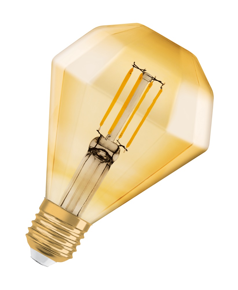 Osram Vintage LED gyémánt forma/átlátszó üveg búra/4,5W/470lm/2500K/E27 LED gyémánt forma izzó