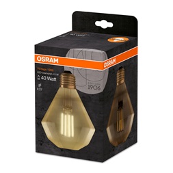 Osram Vintage LED gyémánt forma/átlátszó üveg búra/4,5W/470lm/2500K/E27 LED gyémánt forma izzó