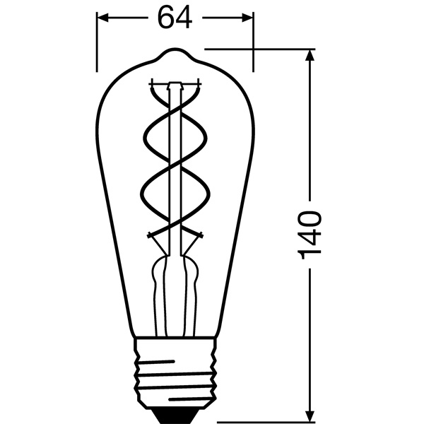 Osram Vintage átlátszó üveg búra/5W/250lm/2000K/E27 LED Edison körte izzó