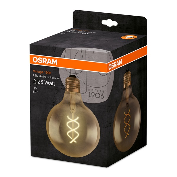 Osram Vintage átlátszó üveg búra/5W/250lm/2000K/E27 LED gömb izzó