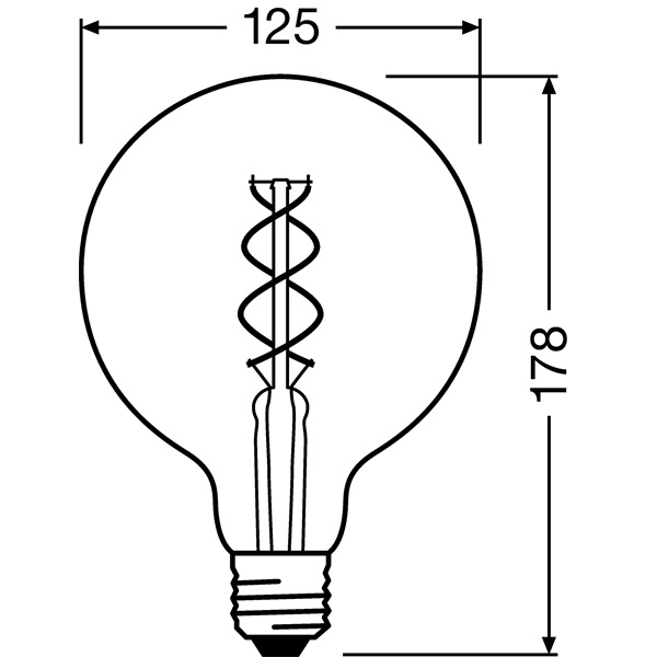 Osram Vintage átlátszó üveg búra/5W/250lm/2000K/E27 LED gömb izzó
