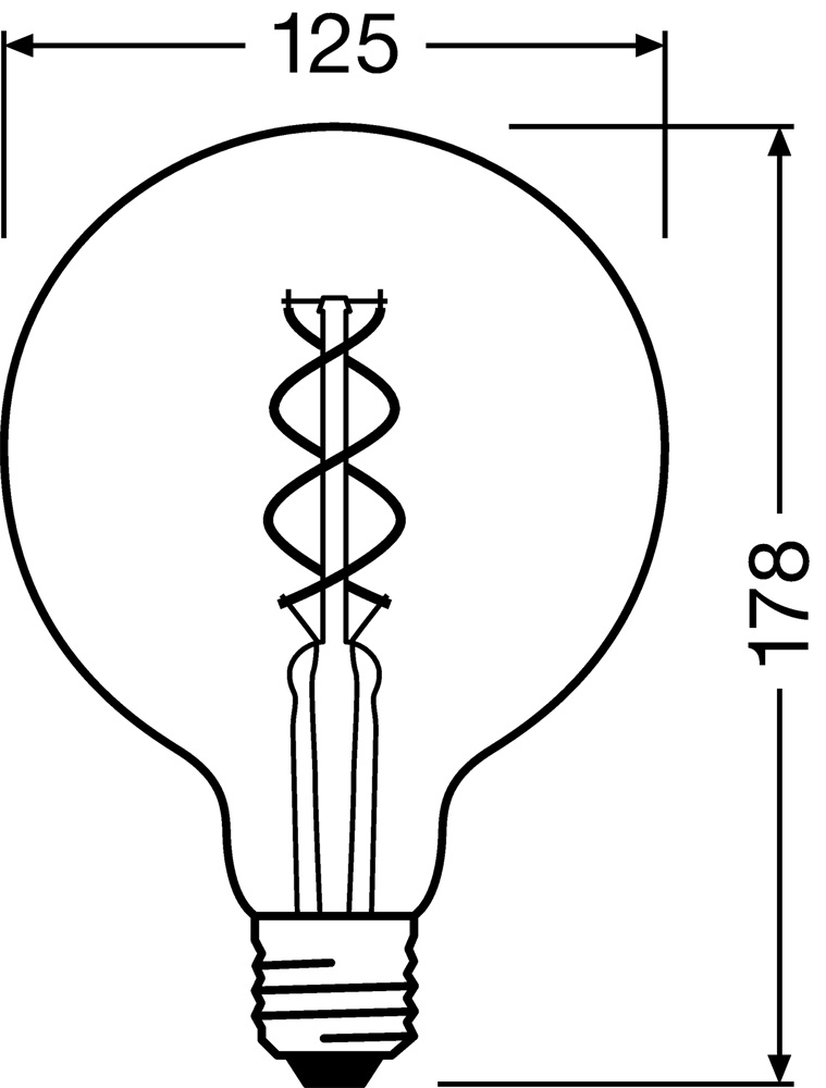 Osram Vintage átlátszó üveg búra/5W/250lm/2000K/E27 LED gömb izzó