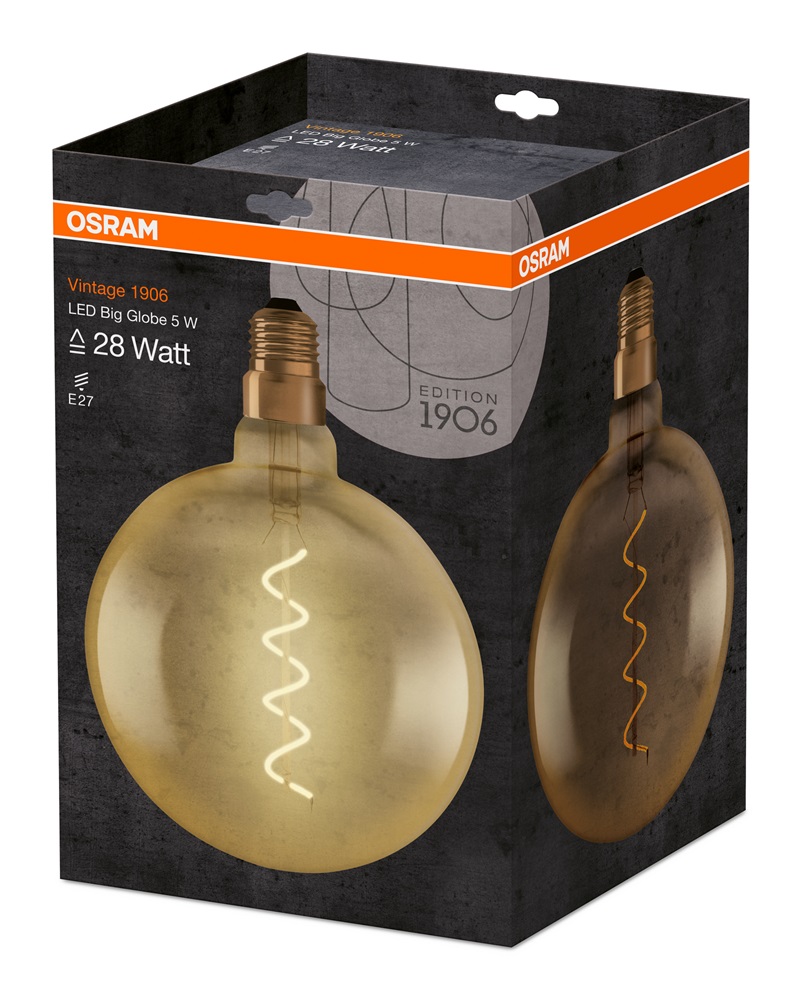 Osram Vintage átlátszó üveg búra/5W/300lm/2000K/E27 LED gömb izzó