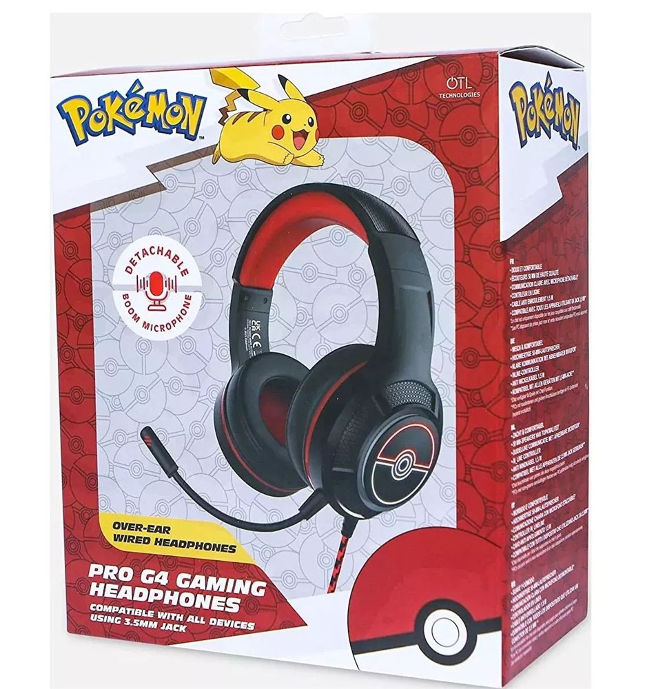 OTL PK0904 Pokémon Poké Ball Pro G4 over-ear vezetékes mikrofonos gamer fejhallgató