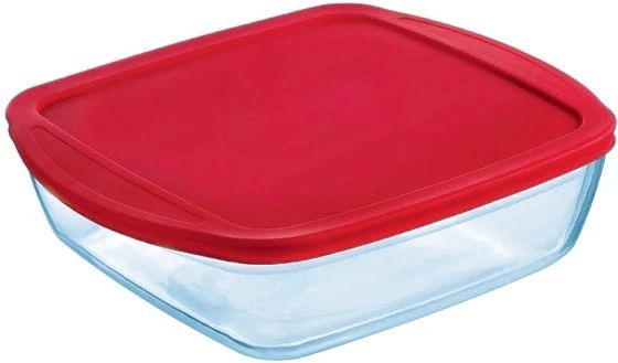 Ocuisine 212PC 25x22x7 cm 2,2 l négyszögletes műanyag fedővel hőálló sütőtál