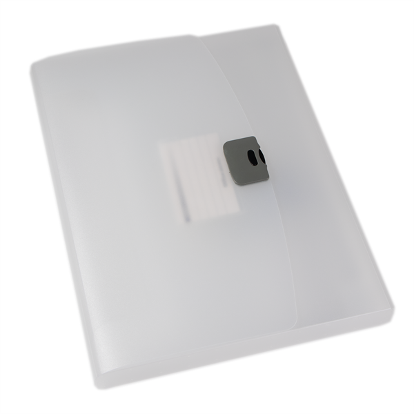 Office Depot 2,5 cm áttetsző kapcsos fehér irattáska
