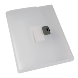 Office Depot 2,5 cm áttetsző kapcsos fehér irattáska