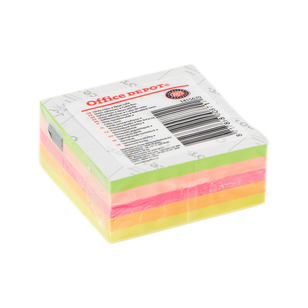 Office Depot 51x51 mm öntapadós neon jegyzettömb