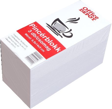 Office Depot 6,5 x 14 x 3 cm 3 db/cs pincérblokk