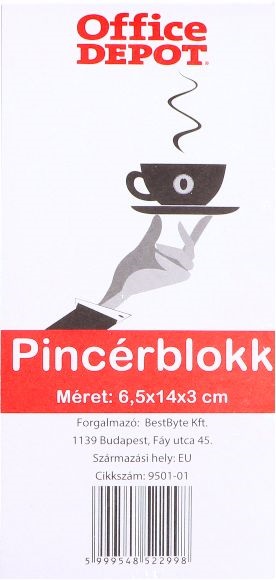 Office Depot 6,5 x 14 x 3 cm pincérblokk