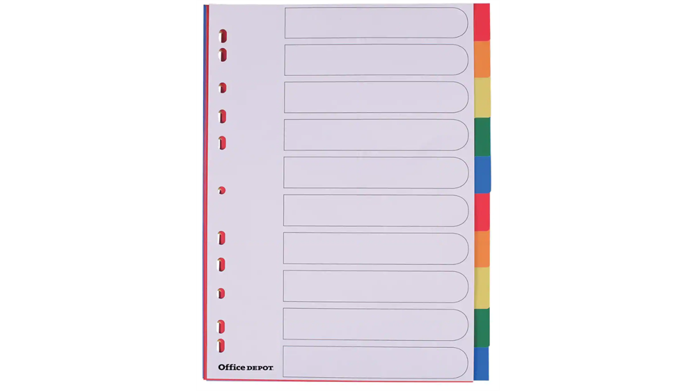 Office Depot A4 10 részes műanyag elválasztólap