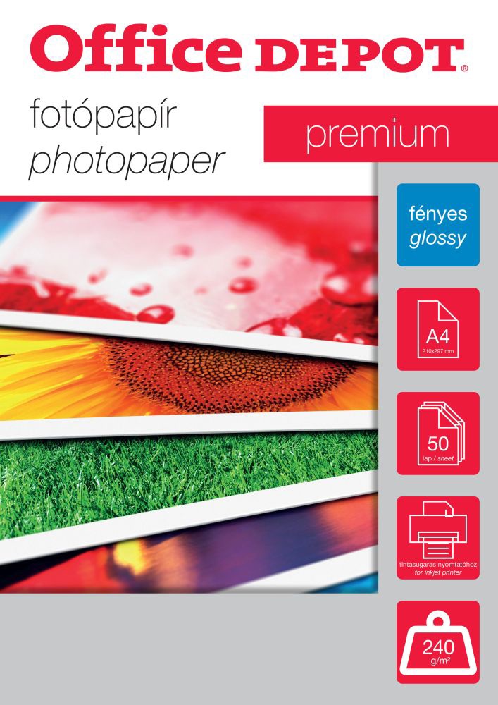 Office Depot Premium A4 240g fényes 50db fotópapír