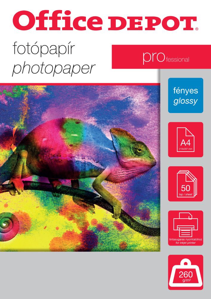 Office Depot Pro A4 260g fényes 50db fotópapír