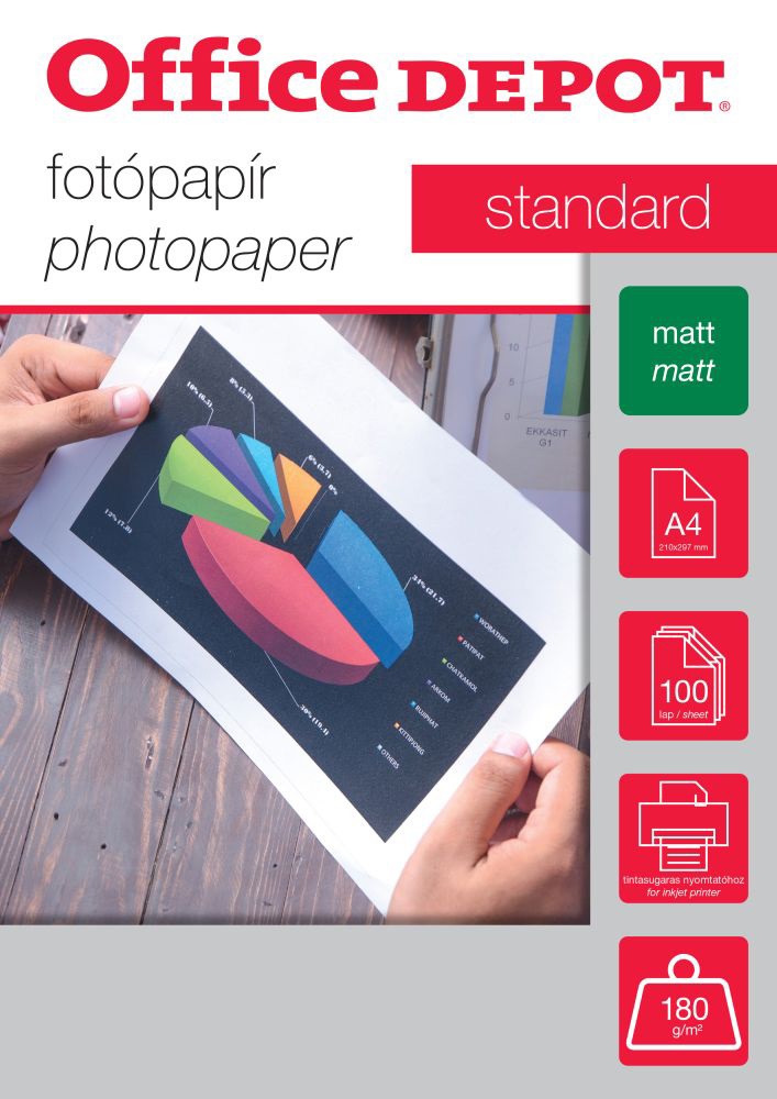 Office Depot Standard A4 180g matt 100db fotópapír
