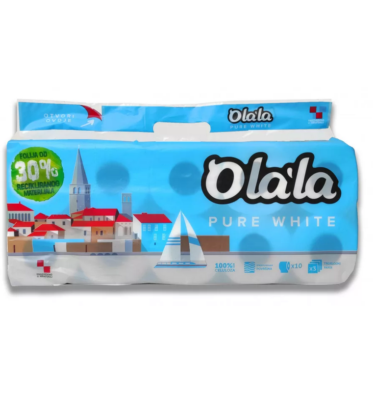 Olala Pure 10 tekercses 3 rétegű toalettpapír