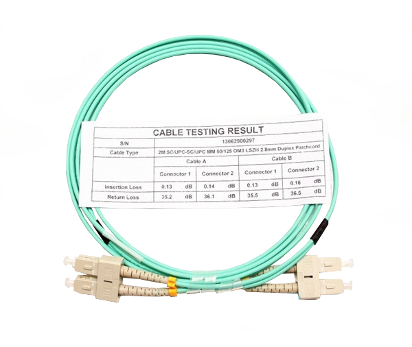 Optic 2m SC/UPC - SC/UPC MM 50/125 OM3 LSOH DLX optikai patch kábel
