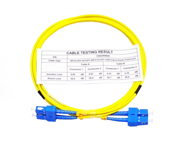 Optic 2m SC/UPC - SC/UPC SM 9/125 OS2 LSOH DLX Optikai Patch kábel