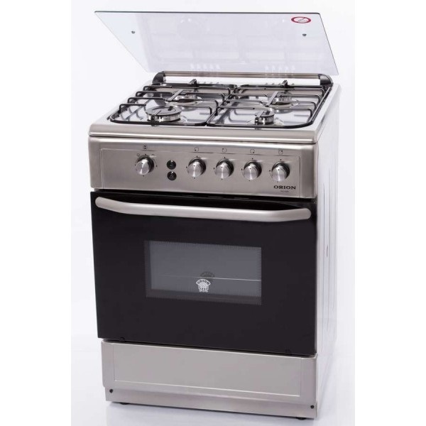 Orion FGO-600I inox, szabadonálló, gáz, kombinált, főzőzóna: 4, sütő:64L, grill, tűzhely