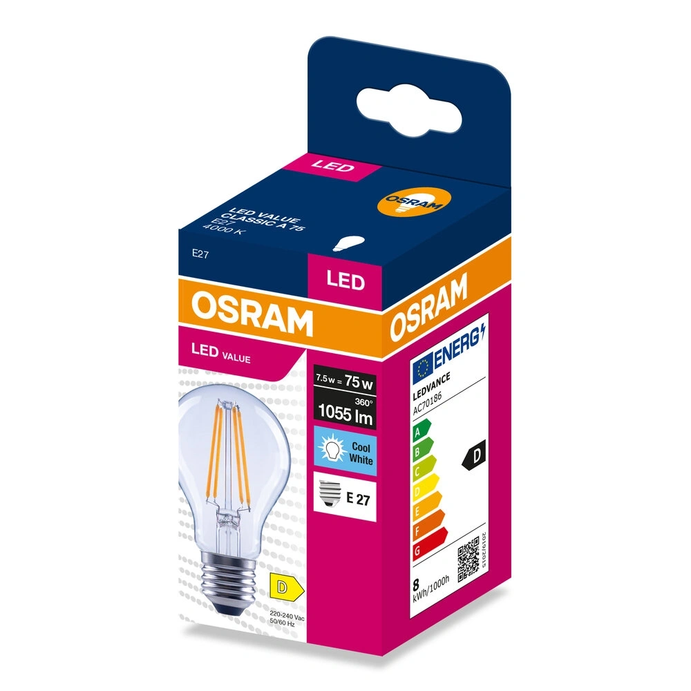Osram CLA75 7,5W/230V filament E27 LED fényforrás