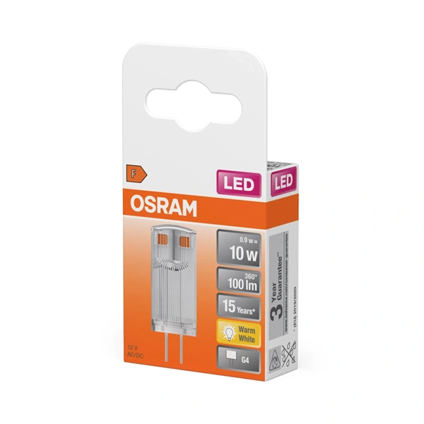 Osram LED PIN 10 320° 0.9W 827 Clear G4 LED fényforrás