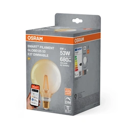 Osram SMART+ MATTER Classic Edison Globe125, arany H53W, dimm, 6W, 2400K, E27 fényforrás