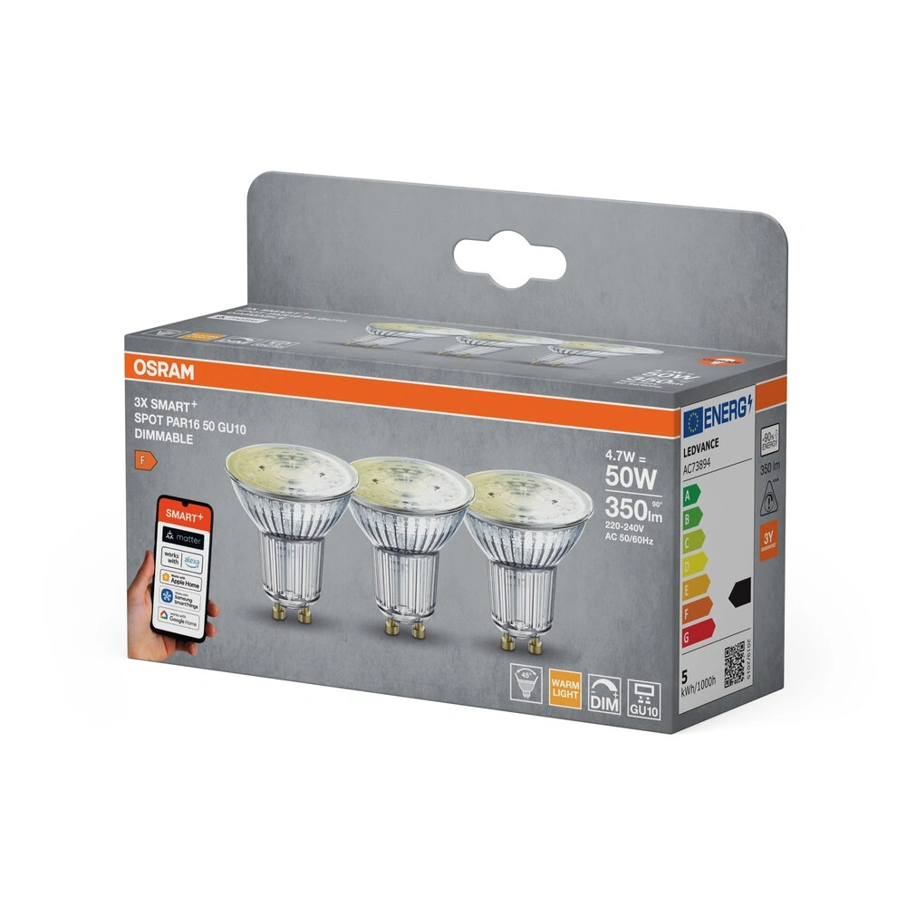 Osram SMART+ MATTER spot izzó. 2700K 4.7W GU10 fényforrás
