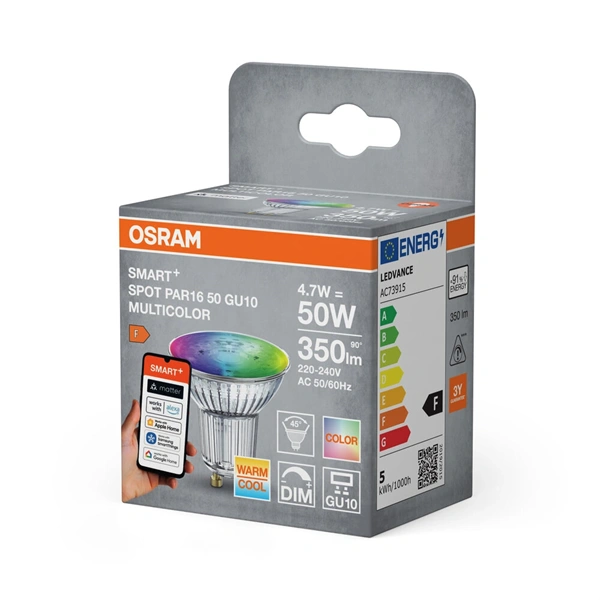 Osram SMART+ MATTER spot izzó állíth.színhőm. 4.7W GU10 fényforrás