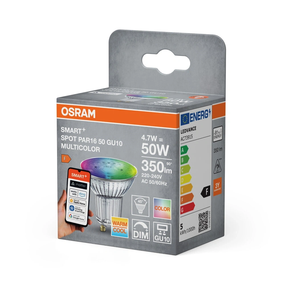 Osram SMART+ MATTER spot izzó állíth.színhőm. 4.7W GU10 fényforrás