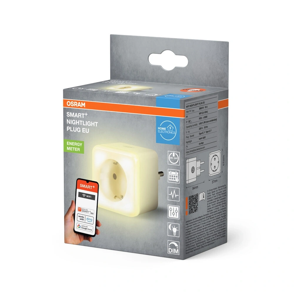 Osram Smart+ Wifi okos konnektor éjjeli fénnyel