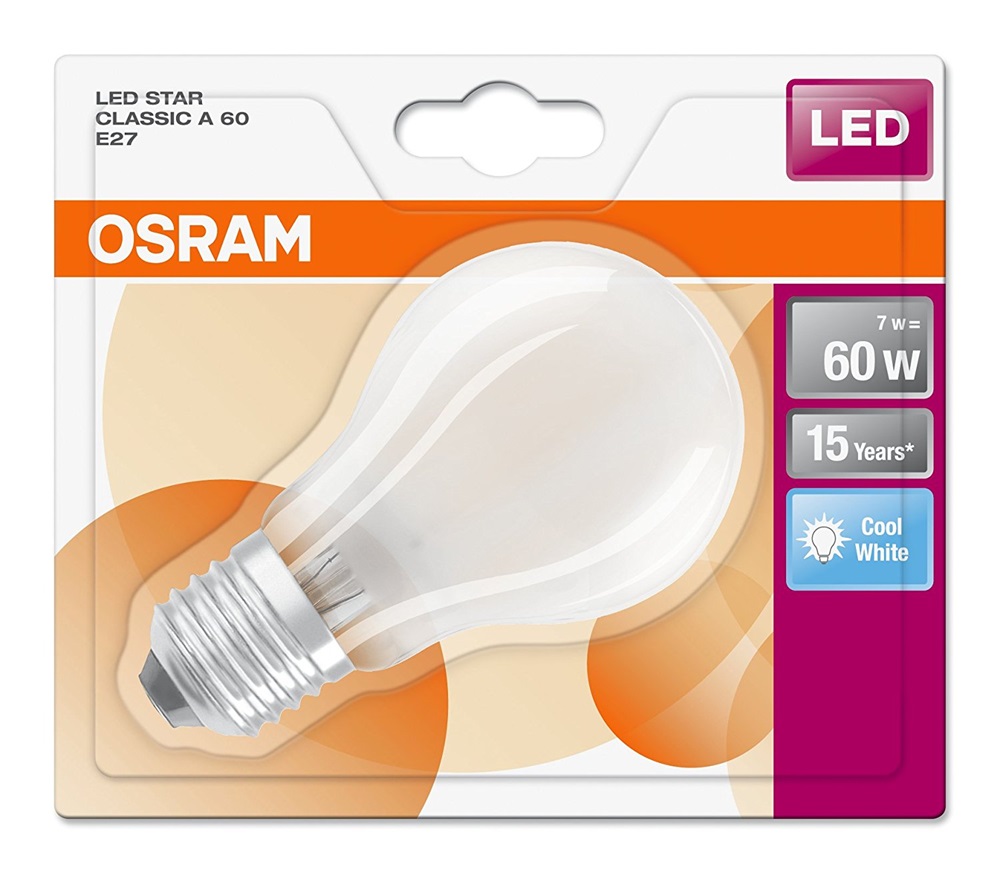 Osram Star opál üveg búra/7W/806lm/4000K/E27 LED körte izzó