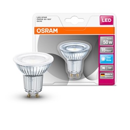 Osram Star PAR16 üveg ház/4,3W/350lm/4000K/GU10/230V/120fok/81lm/W LED spot izzó