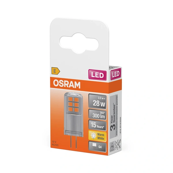 Osram Star átlátszó búra/2,2W/827lm/2700K/G4/12V LED kapszula