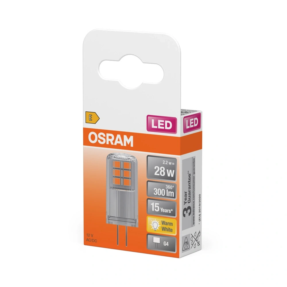 Osram Star átlátszó búra/2,2W/827lm/2700K/G4/12V LED kapszula
