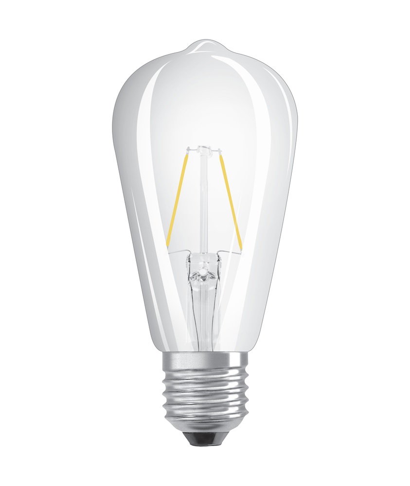 Osram Star átlátszó üveg búra/2,5W/250lm/2700K/E27 LED Edison körte izzó