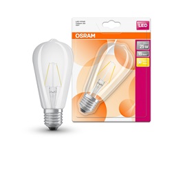 Osram Star átlátszó üveg búra/2,5W/250lm/2700K/E27 LED Edison körte izzó