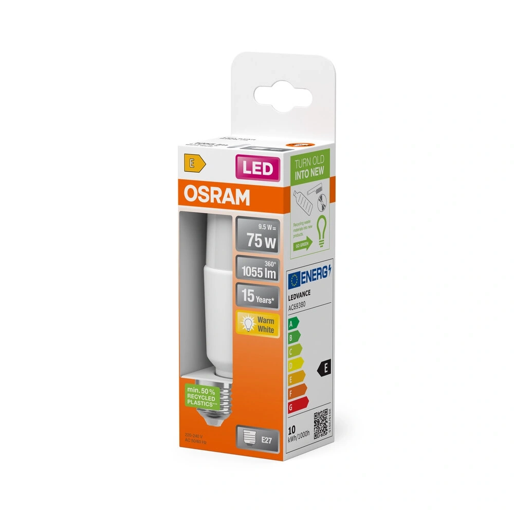 Osram Star matt búra/10W/1050lm/2700K/E27 rúd alakú LED izzó