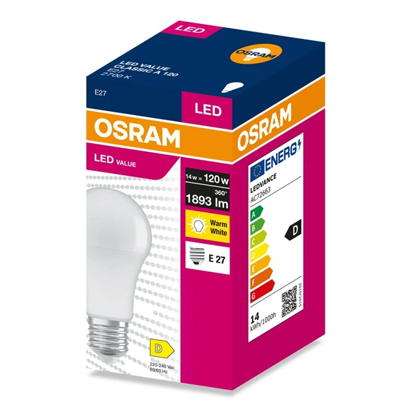 Osram Value A120 14W/827 E27 LED fényforrás