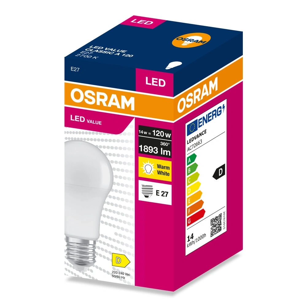 Osram Value A120 14W/827 E27 LED fényforrás